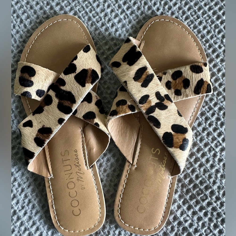 Coconuts Leopard Print Slide Ons